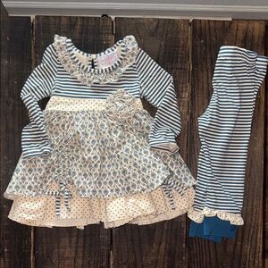 Charming Striped and Floral Kids Matching Set